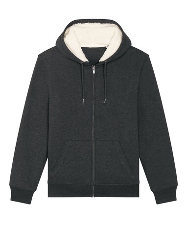Hygger Sherpa - Der Unisex-Zip-Hoodie mit Sherpa-Futter - Dark Heather Grey - 3XL bedrucken, Art.-Nr. STSU956C6513X