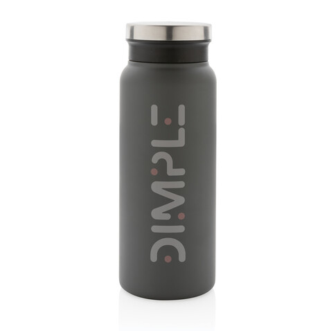 RCS recycelte Stainless Steel Vakuumflasche 600ml grau bedrucken, Art.-Nr. P433.022