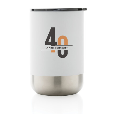 RCS recycelter Stainless Steel Becher weiß bedrucken, Art.-Nr. P433.063