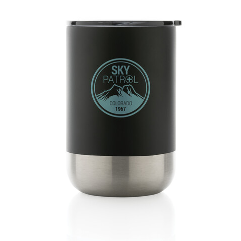 RCS recycelter Stainless Steel Becher schwarz bedrucken, Art.-Nr. P433.061