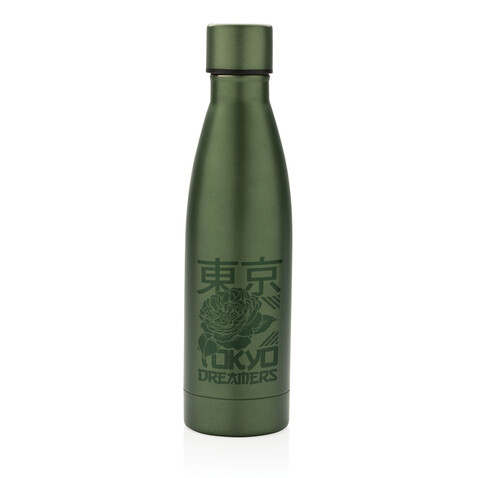 RCS recycelte Stainless Steel Solid Vakuum-Flasche grün bedrucken, Art.-Nr. P433.277