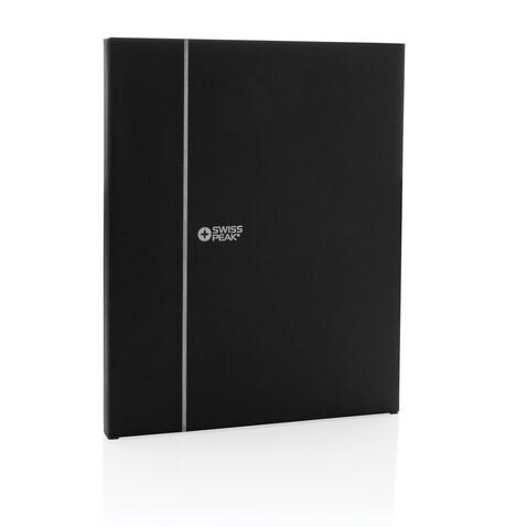 Swiss Peak RCS recyceltes 10W Wireless-Charging PU Mauspad schwarz bedrucken, Art.-Nr. P300.241