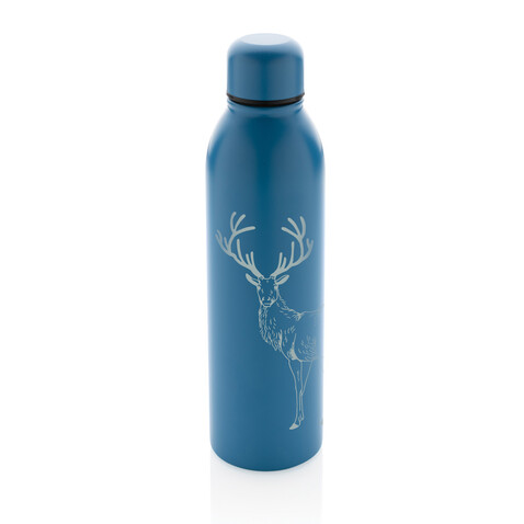 RCS recycelte Stainless Steel Vakuumflasche blau bedrucken, Art.-Nr. P433.045