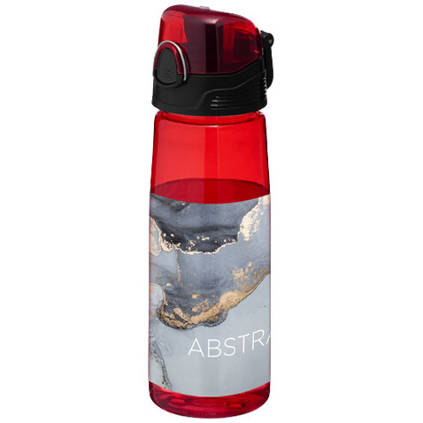 Capri 700 ml Tritan™ Sportflasche, transparent rot bedrucken, Art.-Nr. 10031302