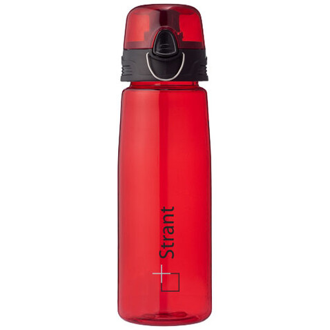 Capri 700 ml Tritan™ Sportflasche, transparent rot bedrucken, Art.-Nr. 10031302