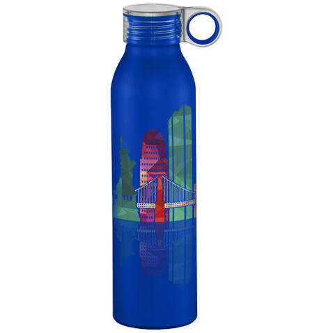 Grom 650 ml Aluminium Sportflasche, royalblau bedrucken, Art.-Nr. 10046302