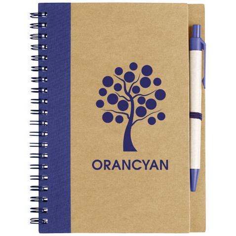 Priestly A6 Recycling Notizbuch mit Stift, natur, navy bedrucken, Art.-Nr. 10626802