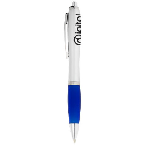 Nash Kugelschreiber silbern mit farbigem Griff, silber, royalblau bedrucken, Art.-Nr. 10635500