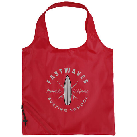 Bungalow faltbare Polyester Tragetasche 7L, rot bedrucken, Art.-Nr. 12011902