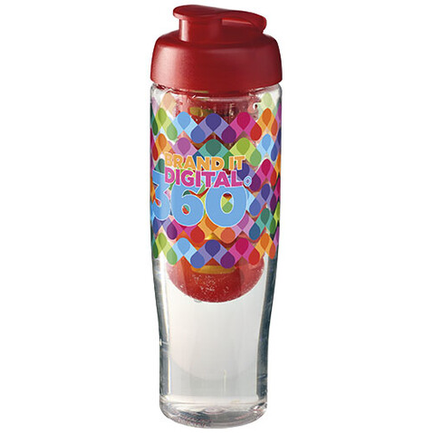 H2O Active® Tempo 700 ml Sportflasche mit Klappdeckel und Infusor, transparent, rot bedrucken, Art.-Nr. 21004102 H2O Active® Tempo 700 ml Sportflasche mit Klappdeckel und Infusor, transparent, rot bedrucken, Art.-Nr. 21004102