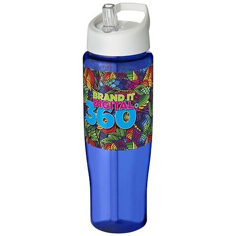 H2O Active® Tempo 700 ml Sportflasche mit Ausgussdeckel, blau, weiss bedrucken, Art.-Nr. 21004411
