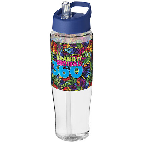 H2O Active® Tempo 700 ml Sportflasche mit Ausgussdeckel, transparent, blau bedrucken, Art.-Nr. 21004419