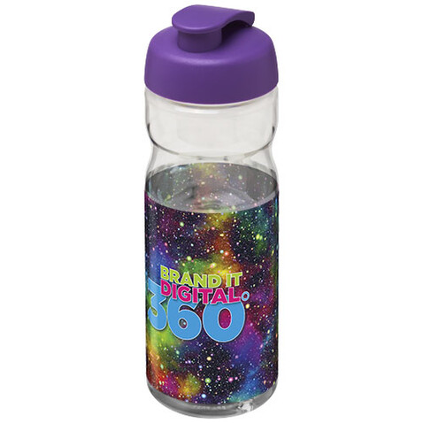 H2O Active® Base 650 ml Sportflasche mit Klappdeckel, transparent, lila bedrucken, Art.-Nr. 21004509 H2O Active® Base 650 ml Sportflasche mit Klappdeckel, transparent, lila bedrucken, Art.-Nr. 21004509