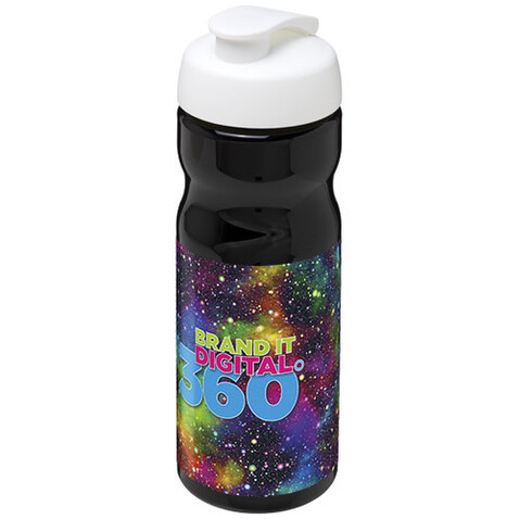 H2O Active® Base 650 ml Sportflasche mit Klappdeckel, schwarz, weiss bedrucken, Art.-Nr. 21004512 H2O Active® Base 650 ml Sportflasche mit Klappdeckel, schwarz, weiss bedrucken, Art.-Nr. 21004512