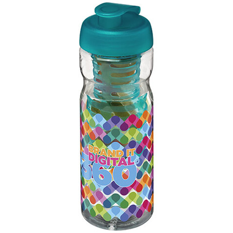 H2O Active® Base 650 ml Sportflasche mit Klappdeckel und Infusor, transparent, aquablau bedrucken, Art.-Nr. 21004604 H2O Active® Base 650 ml Sportflasche mit Klappdeckel und Infusor, transparent, aquablau bedrucken, Art.-Nr. 21004604