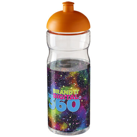 H2O Active® Base 650 ml Sportflasche mit Stülpdeckel, transparent, orange bedrucken, Art.-Nr. 21004707