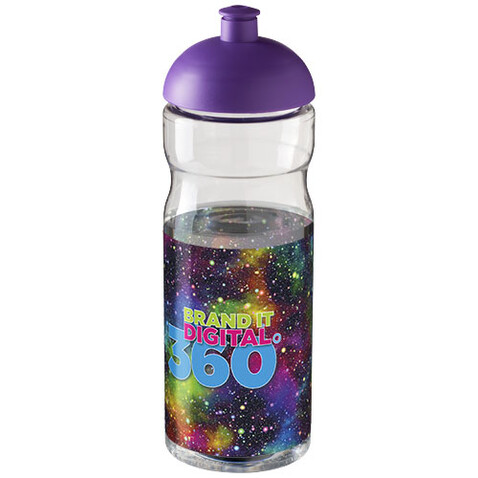 H2O Active® Base 650 ml Sportflasche mit Stülpdeckel, transparent, lila bedrucken, Art.-Nr. 21004709