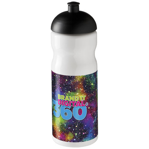 H2O Active® Base 650 ml Sportflasche mit Stülpdeckel, weiss, schwarz bedrucken, Art.-Nr. 21004715