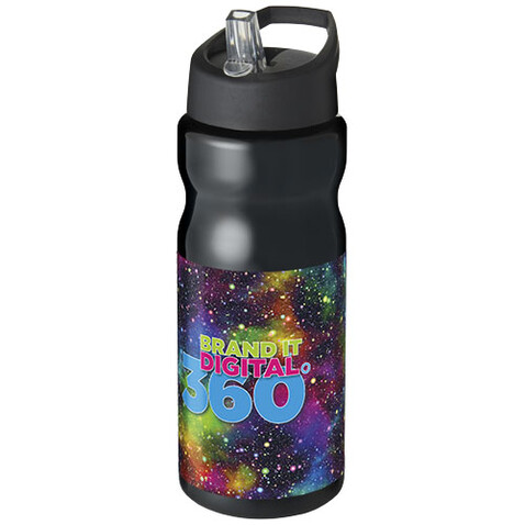 H2O Active® Base 650 ml Sportflasche mit Ausgussdeckel, schwarz bedrucken, Art.-Nr. 21004901