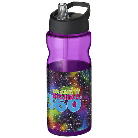 H2O Active® Base 650 ml Sportflasche mit Ausgussdeckel, lila, schwarz bedrucken, Art.-Nr. 21004906