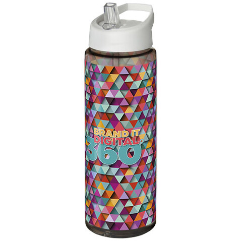 H2O Active® Vibe 850 ml Sportflasche mit Ausgussdeckel, kohle, weiss bedrucken, Art.-Nr. 21009603
