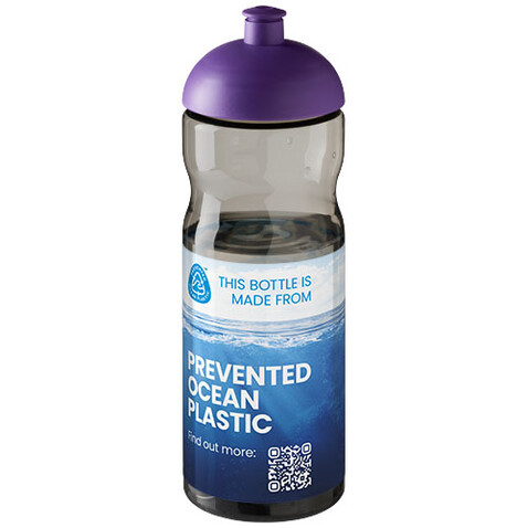H2O Active® Eco Base 650 ml Sportflasche mit Stülpdeckel, kohle, lila bedrucken, Art.-Nr. 21009809