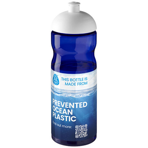 H2O Active® Eco Base 650 ml Sportflasche mit Stülpdeckel, blau, weiss bedrucken, Art.-Nr. 21009813