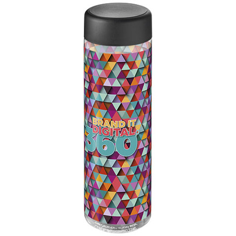 H2O Active® Vibe 850 ml Sportflasche mit Drehdeckel, transparent, schwarz bedrucken, Art.-Nr. 21043000