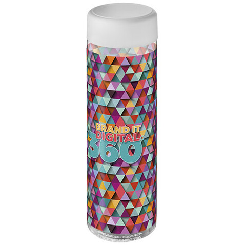 H2O Active® Vibe 850 ml Sportflasche mit Drehdeckel, transparent, weiss bedrucken, Art.-Nr. 21043003