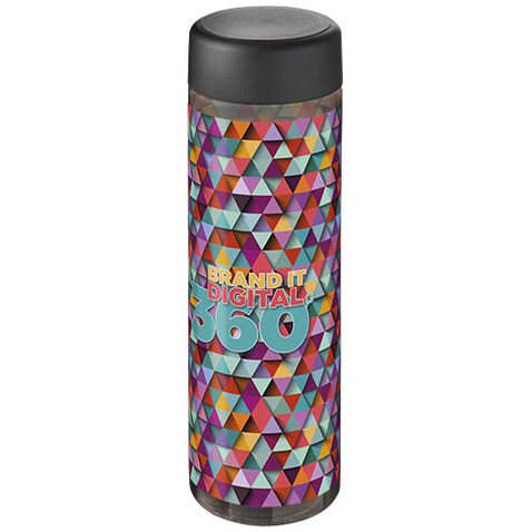 H2O Active® Vibe 850 ml Sportflasche mit Drehdeckel, kohle, schwarz bedrucken, Art.-Nr. 21043012