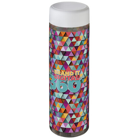 H2O Active® Vibe 850 ml Sportflasche mit Drehdeckel, kohle, weiss bedrucken, Art.-Nr. 21043013