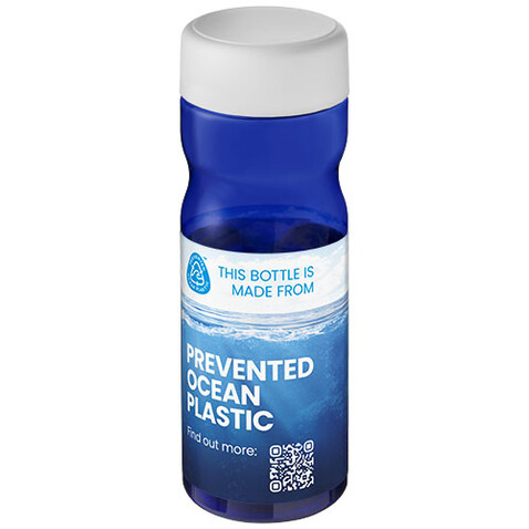 H2O Active® Eco Base 650 ml Sportflasche mit Drehdeckel, blau, weiss bedrucken, Art.-Nr. 21043503