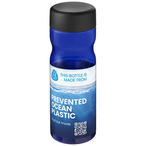 H2O Active® Eco Base 650 ml Sportflasche mit Drehdeckel, blau, schwarz bedrucken, Art.-Nr. 21043504