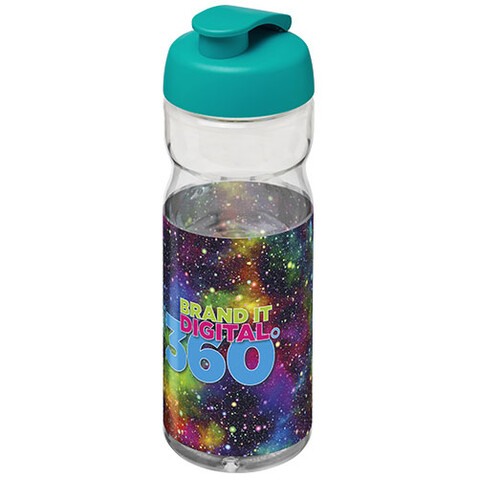 H2O Active® Base Tritan™ 650 ml Sportflasche mit Klappdeckel, transparent klar, aquablau bedrucken, Art.-Nr. 21043612 H2O Active® Base Tritan™ 650 ml Sportflasche mit Klappdeckel, transparent klar, aquablau bedrucken, Art.-Nr. 21043612