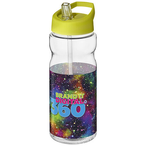 H2O Active® Base Tritan™ 650 ml Sportflasche mit Ausgussdeckel, transparent klar, limone bedrucken, Art.-Nr. 21043712