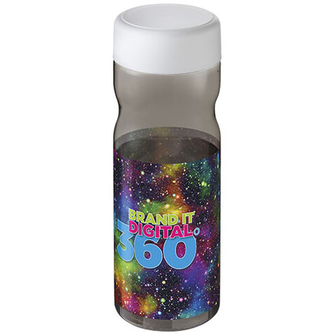 H2O Active® Base Tritan™ 650-ml-Sportflasche mit Drehdeckel, kohle, weiss bedrucken, Art.-Nr. 21043800
