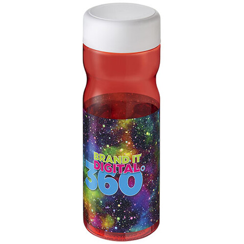 H2O Active® Base Tritan™ 650-ml-Sportflasche mit Drehdeckel, rot, weiss bedrucken, Art.-Nr. 21043802