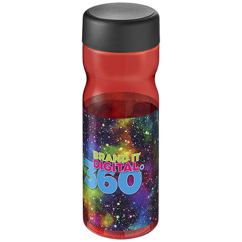 H2O Active® Base Tritan™ 650-ml-Sportflasche mit Drehdeckel, rot, schwarz bedrucken, Art.-Nr. 21043803