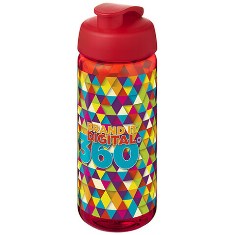 H2O Active® Octave Tritan™ 600-ml-Sportflasche mit Klappdeckel, rot, rot bedrucken, Art.-Nr. 21044506