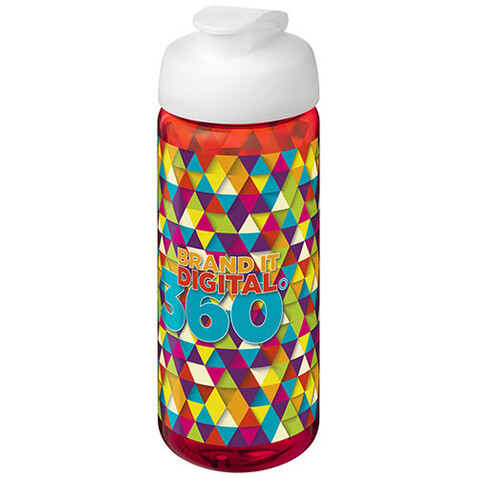 H2O Active® Octave Tritan™ 600-ml-Sportflasche mit Klappdeckel, rot, weiss bedrucken, Art.-Nr. 21044507