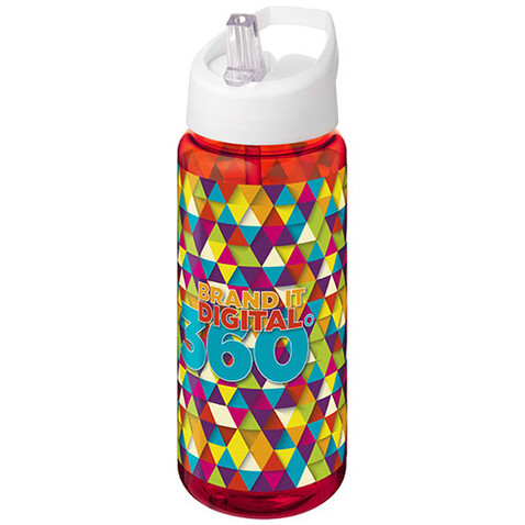 H2O Active® Octave Tritan™ 600 ml Sportflasche mit Ausgussdeckel, rot, weiss bedrucken, Art.-Nr. 21044602