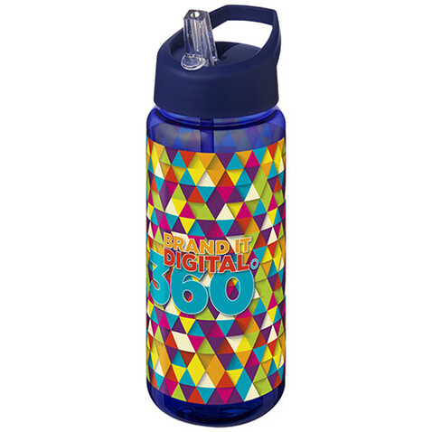 H2O Active® Octave Tritan™ 600 ml Sportflasche mit Ausgussdeckel, blau, blau bedrucken, Art.-Nr. 21044606