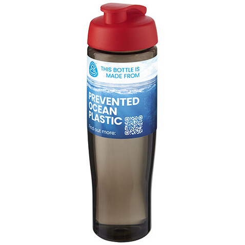H2O Active® Eco Tempo 700 ml Sportflasche mit Klappdeckel, rot, kohle bedrucken, Art.-Nr. 21044821