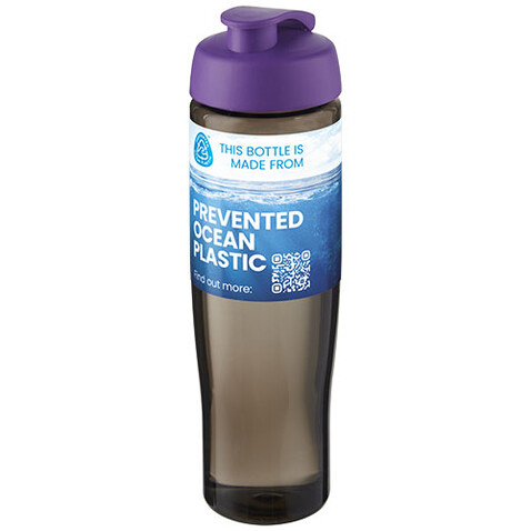 H2O Active® Eco Tempo 700 ml Sportflasche mit Klappdeckel, lila, kohle bedrucken, Art.-Nr. 21044837
