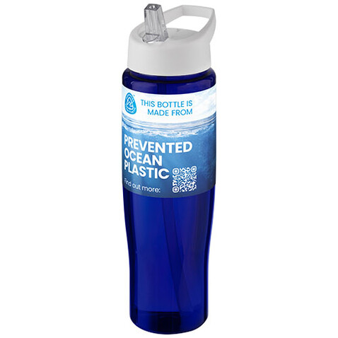H2O Active® Eco Tempo 700 ml Sportflasche mit Ausgussdeckel, weiss, blau bedrucken, Art.-Nr. 21044903 H2O Active® Eco Tempo 700 ml Sportflasche mit Ausgussdeckel, weiss, blau bedrucken, Art.-Nr. 21044903