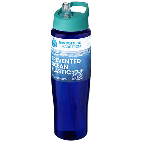 H2O Active® Eco Tempo 700 ml Sportflasche mit Ausgussdeckel, aquablau, blau bedrucken, Art.-Nr. 21044951