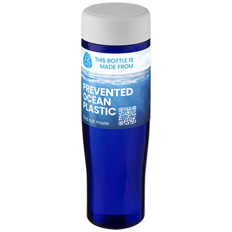 H2O Active® Eco Tempo 700 ml Wasserflasche mit Drehdeckel, weiss, blau bedrucken, Art.-Nr. 21045003 H2O Active® Eco Tempo 700 ml Wasserflasche mit Drehdeckel, weiss, blau bedrucken, Art.-Nr. 21045003
