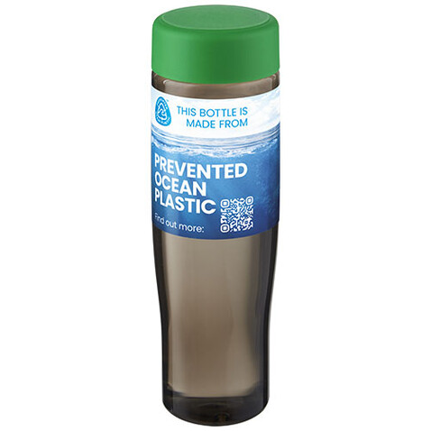 H2O Active® Eco Tempo 700 ml Wasserflasche mit Drehdeckel, grün, kohle bedrucken, Art.-Nr. 21045061