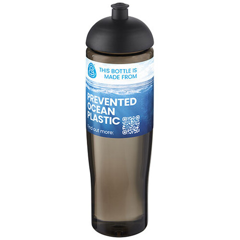 H2O Active® Eco Tempo 700 ml Sportflasche mit Stülpdeckel, schwarz, kohle bedrucken, Art.-Nr. 21045190