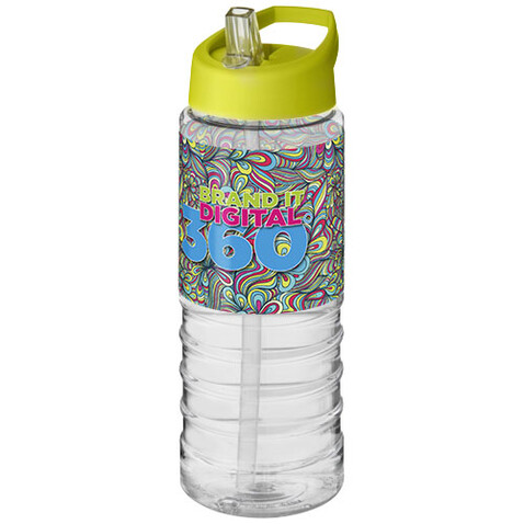 H2O Active® Treble 750 ml Sportflasche mit Ausgussdeckel, transparent, limone bedrucken, Art.-Nr. 21087708